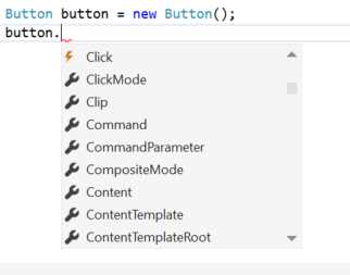 The different icons used to highlight properties and events.