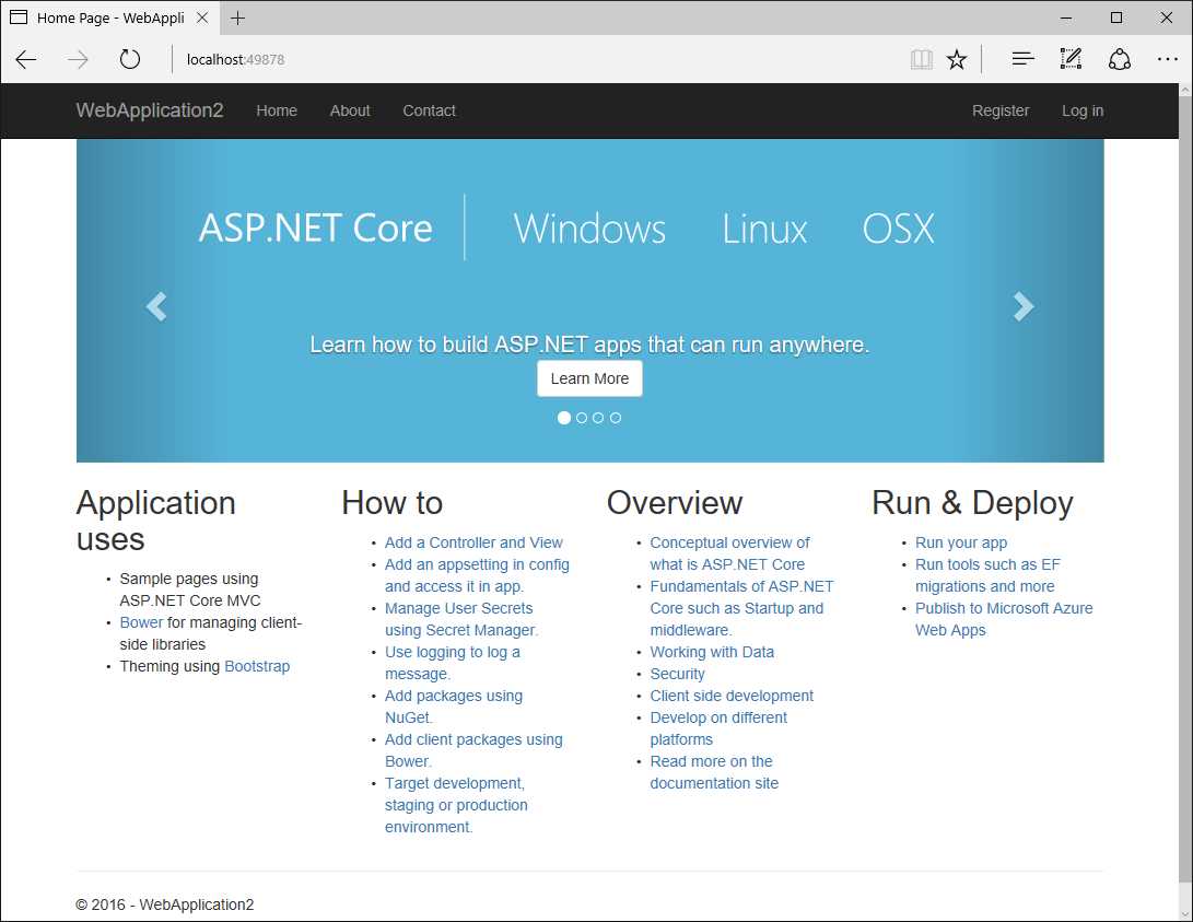 A Cross-Platform ASP.NET Core Web Application Running in the Browser