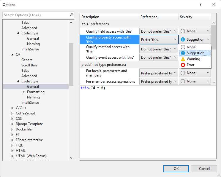 Changing Code Style Preferences