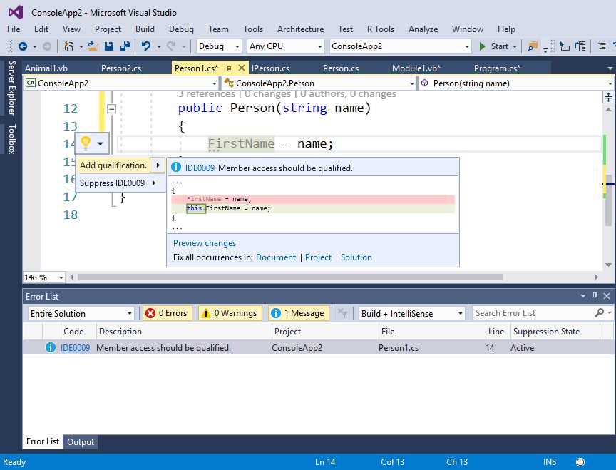 Changing the Code Style for the this Keyword