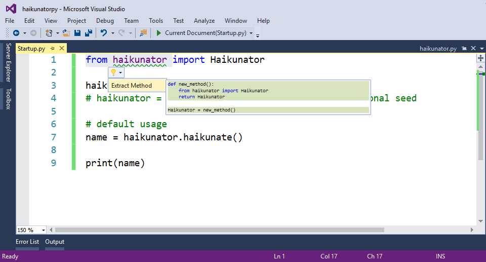 Code Refactoring for Python