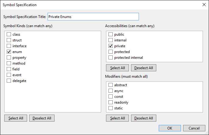 Creating a Custom Specification