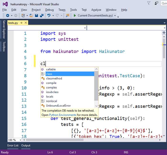 IntelliSense for Python