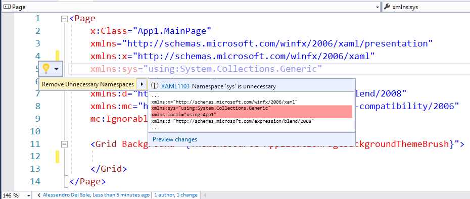 Removing Redundant Namespaces