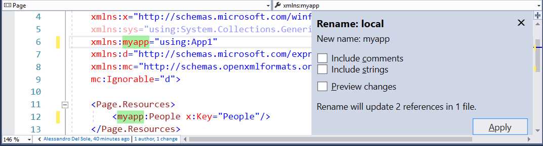 Renaming Namespaces as You Type