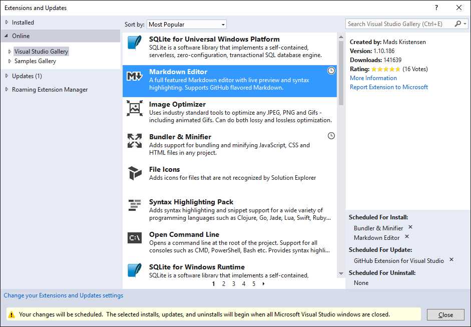 Scheduling Operations for Extensions