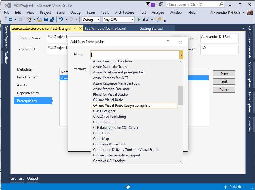 Selecting a Prerequisite