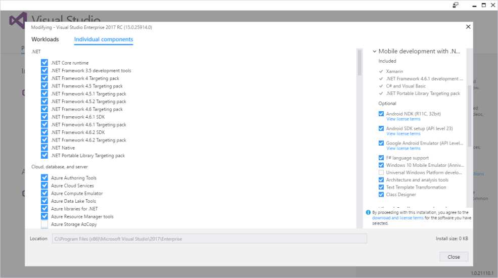 Selecting Individual Components