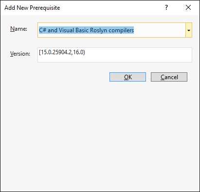 Specifying the Version Number for a Prerequisite