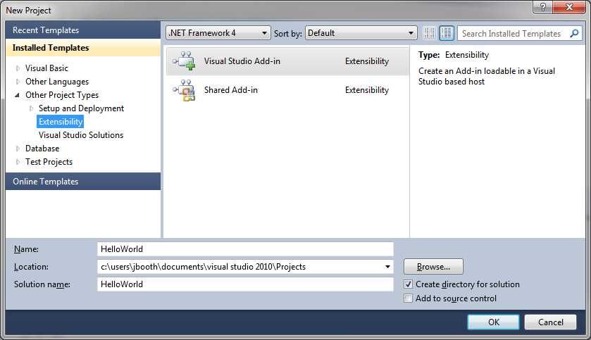 Creating a new project