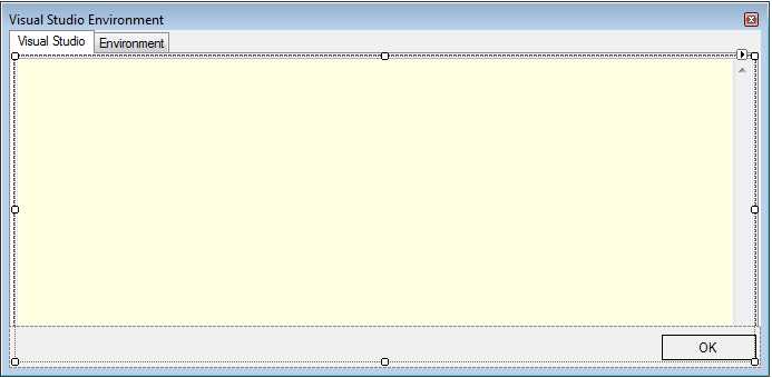 Form for Visual Studio information