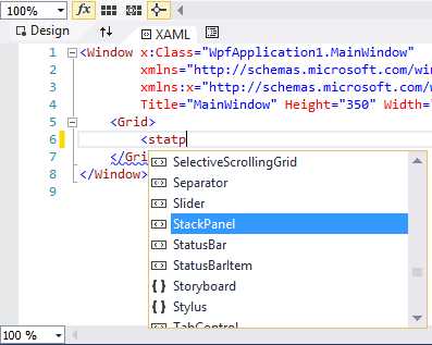 IntelliSense Matching makes it easy to select controls as you type.