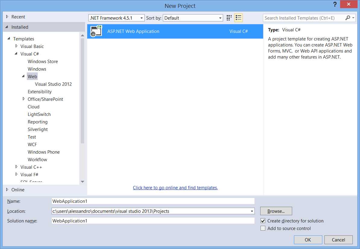 One ASP.NET also means simplifying a project’s creation.