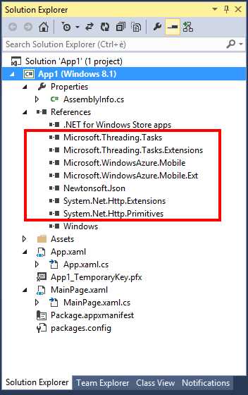 References Added to Support Coding against Mobile Services