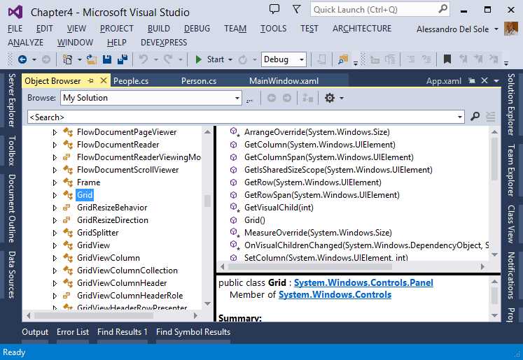 Seeing a Control’s Definition with the Object Browser