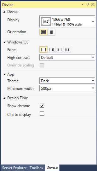 The Device Tool Window