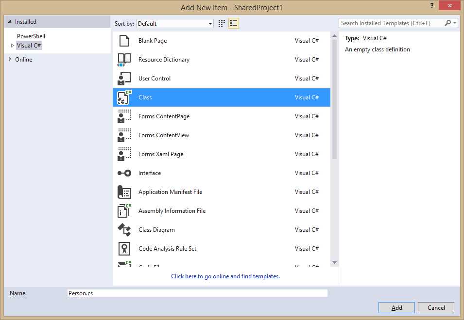 Adding a shared class.