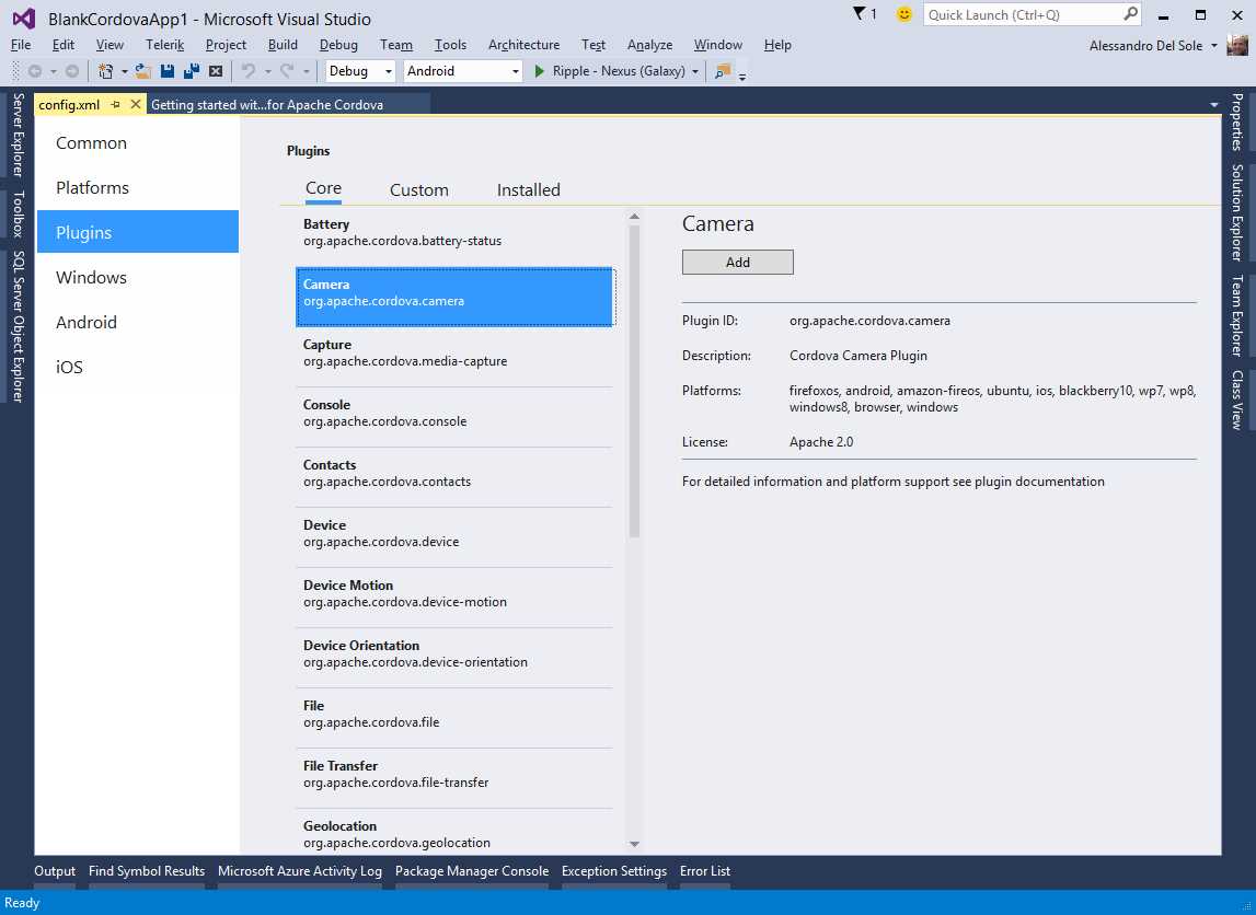 Adding device access functionalities with plugins.