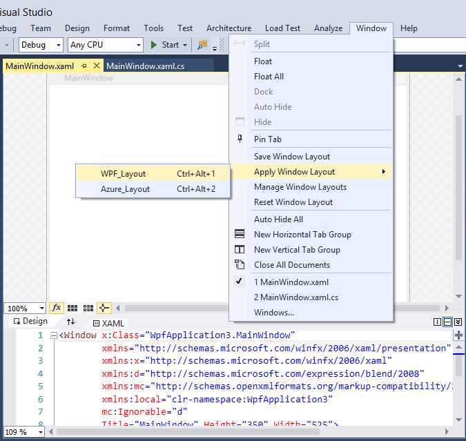 Applying window layouts.