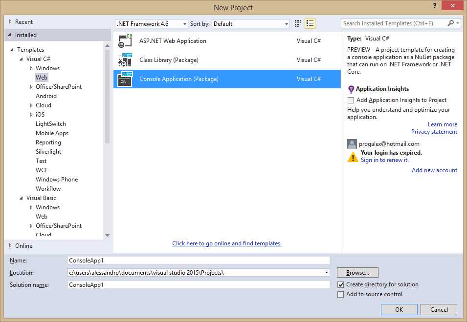 ASP.NET 5 Class Library and Console Application new project templates.