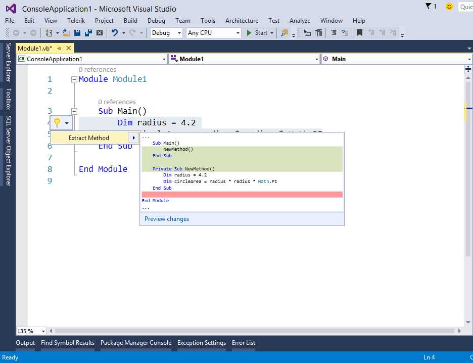 extracting a method.