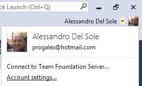 Locating the Account settings hyperlink.