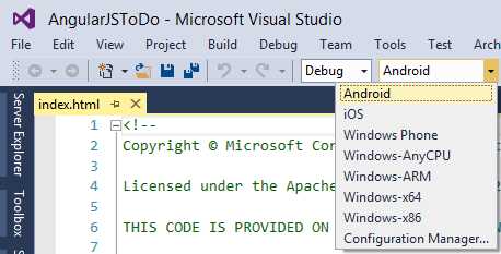Specifying the target operating system.