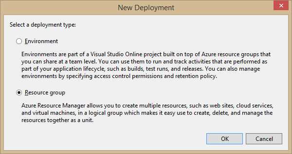 The New Deployment dialog.