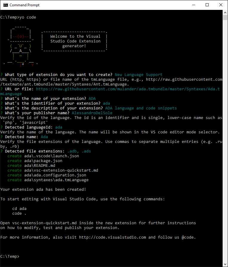 Generating the New Language with Yeoman