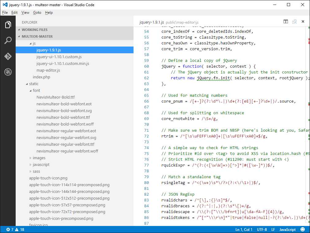 Opening a JavaScript Project