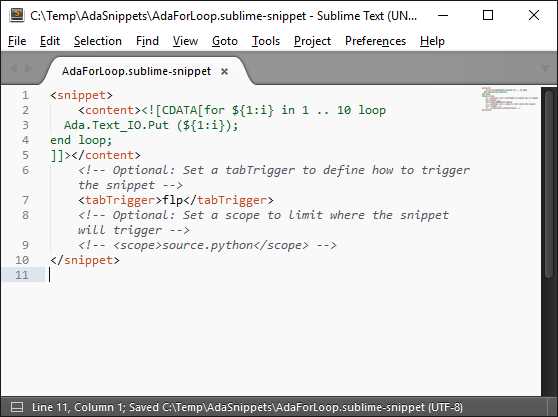 Preparing a Code Snippet with Sublime Text