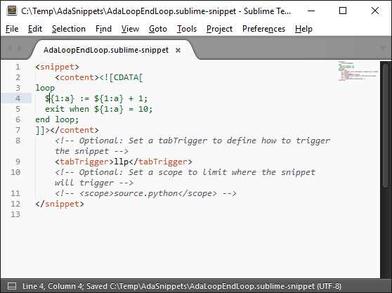 Preparing a Second Code Snippet with Sublime Text