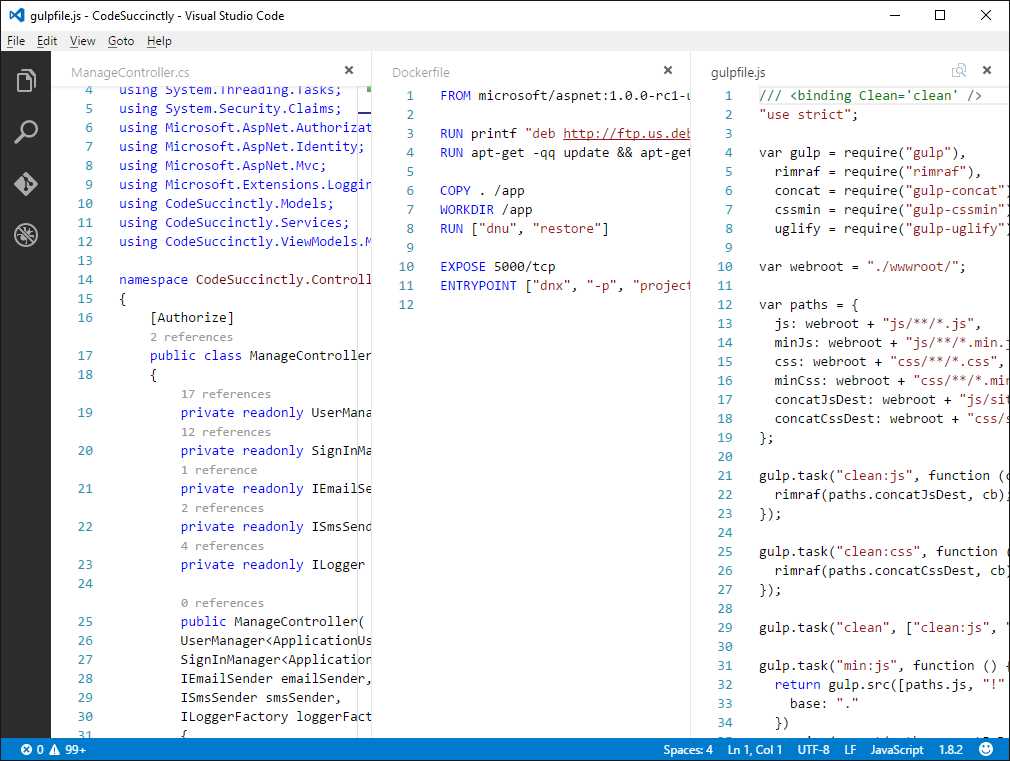 The code editor allows opening up to three code files.