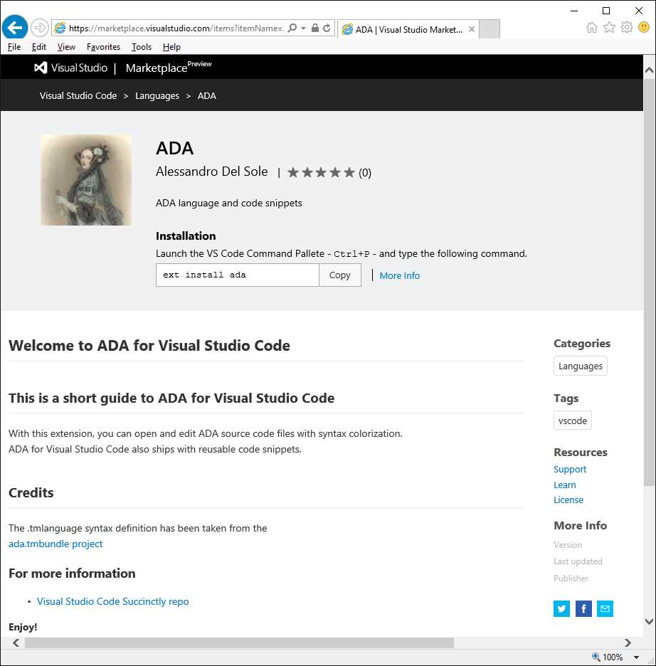 The published extension appears in the VS Code Marketplace.