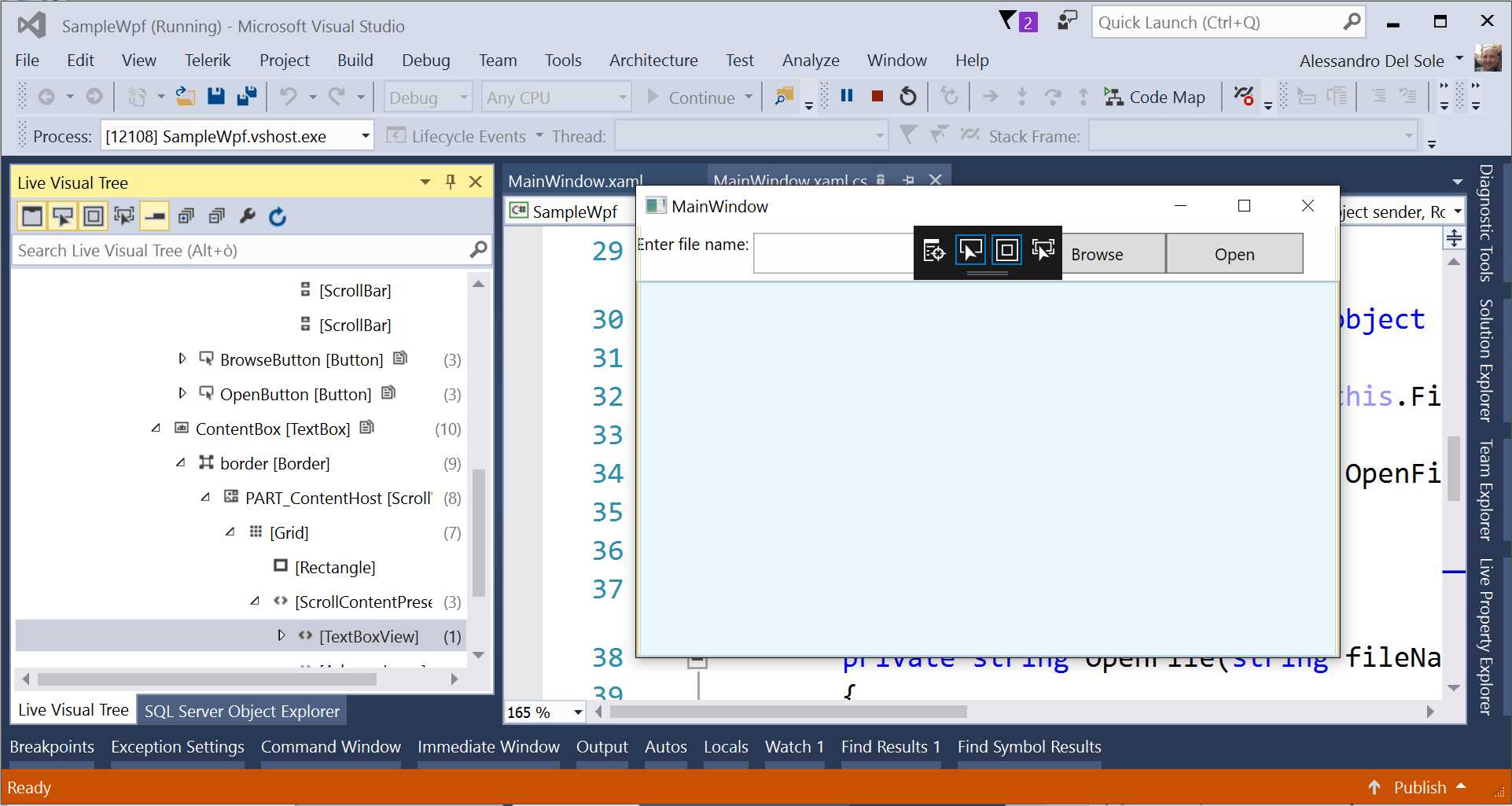 Displaying Layout Adornments