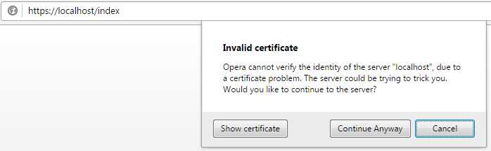 Certificate Warning