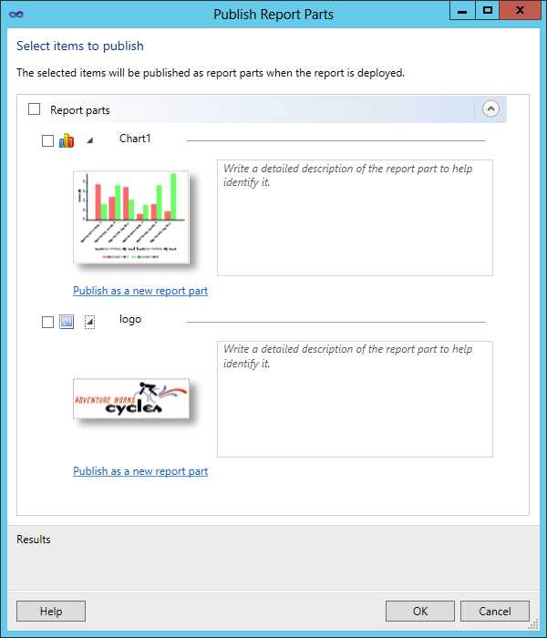Report Part Selection