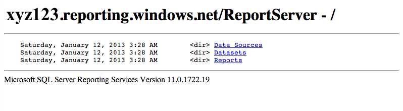 SQL Reporting server home directory