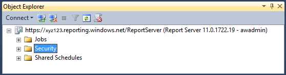 SQL Reporting server in the SSMS Object Explorer