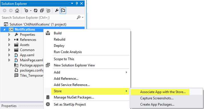 Associating an App with the Windows Store from Visual Studio