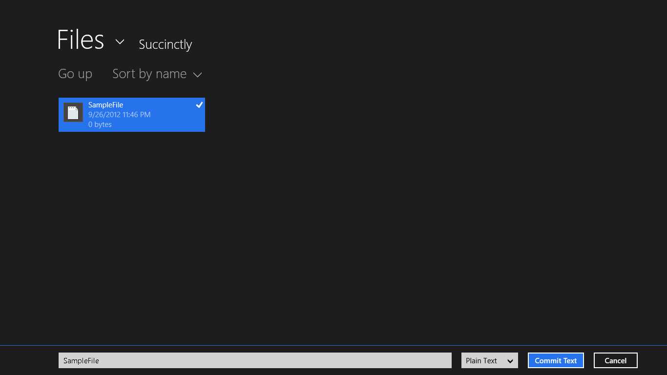 Showing the FileSavePicker Screen