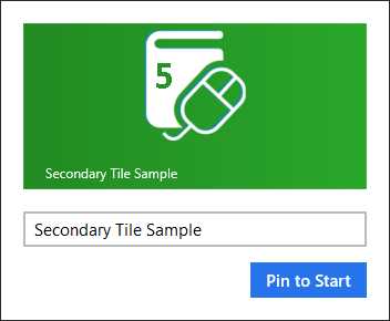 User Dialog Presented when Adding a Secondary Tile