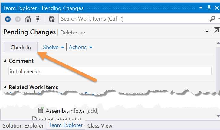 Check In Pending Changes