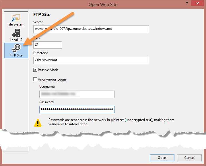 Copy Web FTP connection
