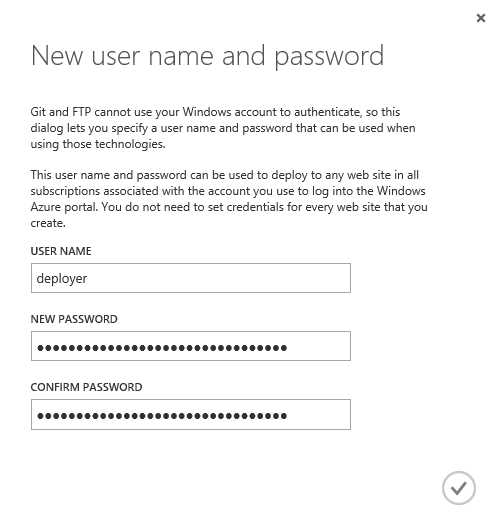Set deployment credentials