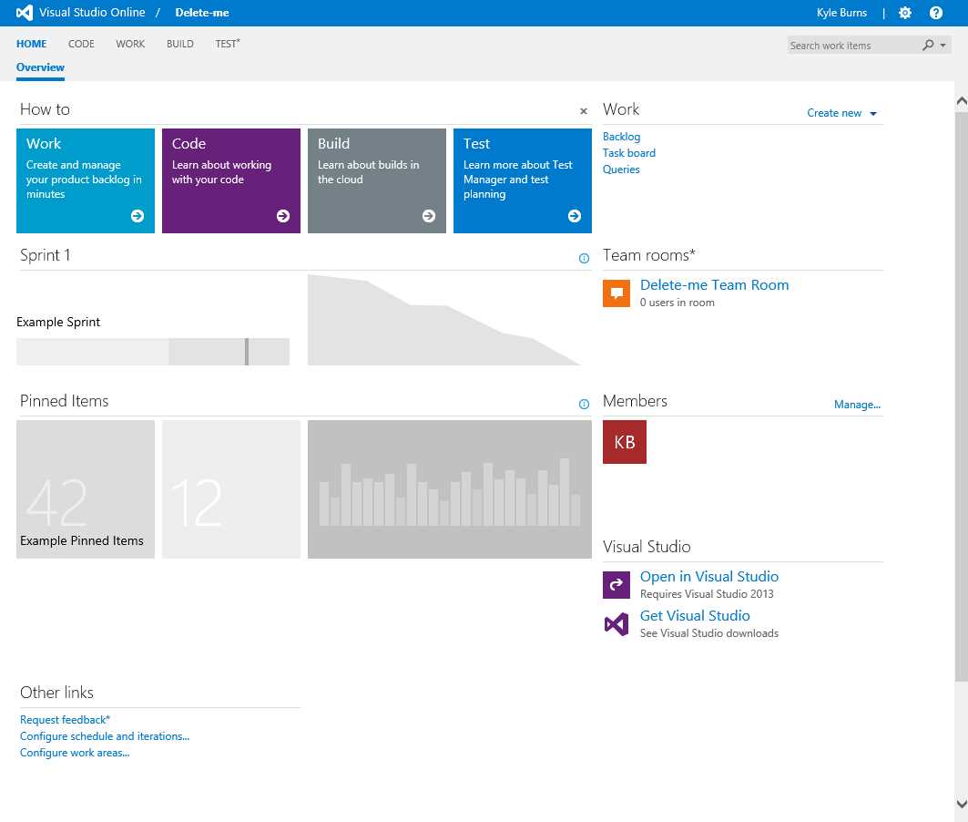Visual Studio Online Project Portal