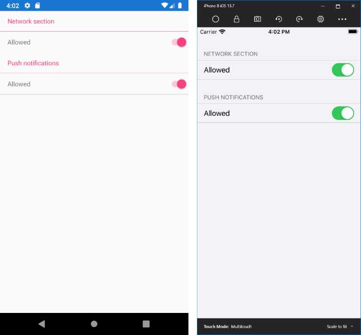 A TableView in action