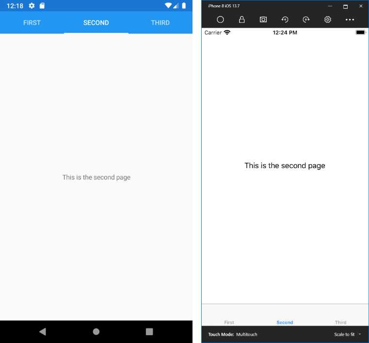 Displaying grouped contents with the TabbedPage