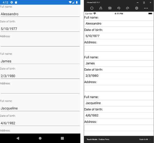 Displaying lists with the CollectionView