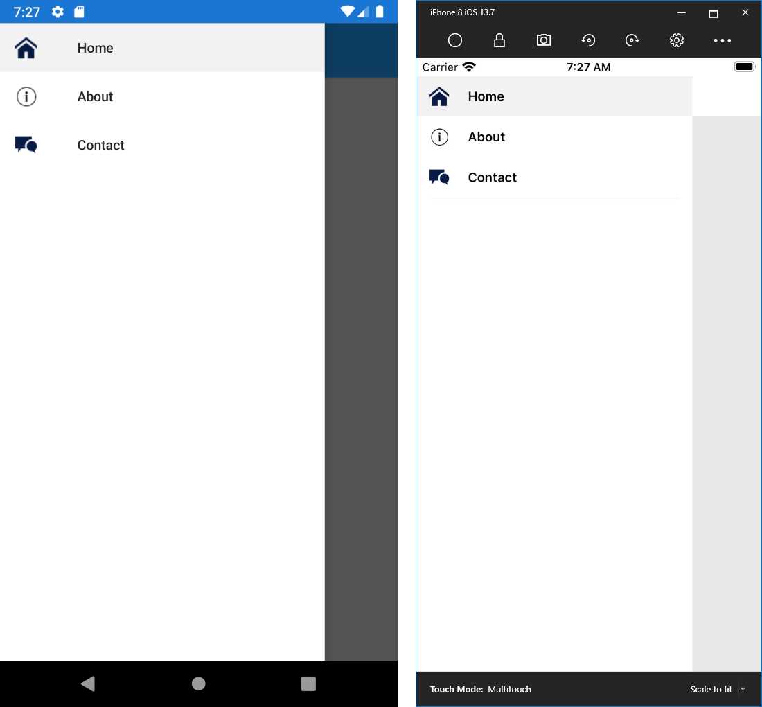Flyout menu with the Shell